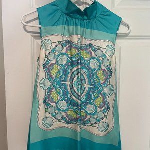 Vineyard Vines Silk Scarf Top size 2